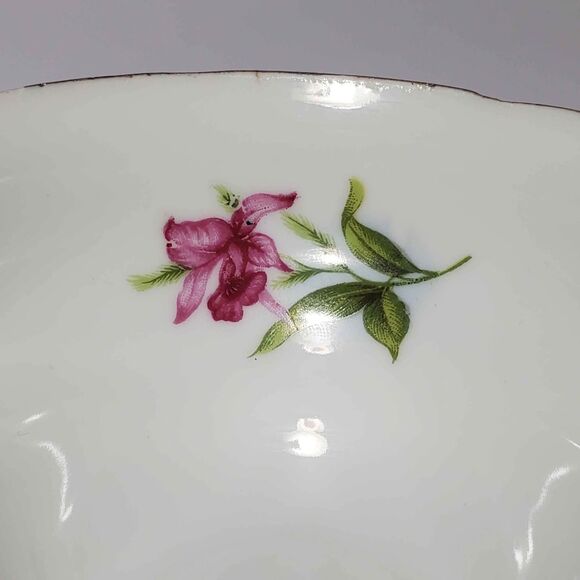 Lefton Teacup and Saucer Pink Orchid Vintage Reticulated - Picture 4 of 9